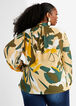 Camo Floral Tie Neck Blouse, Olive Night image number 1