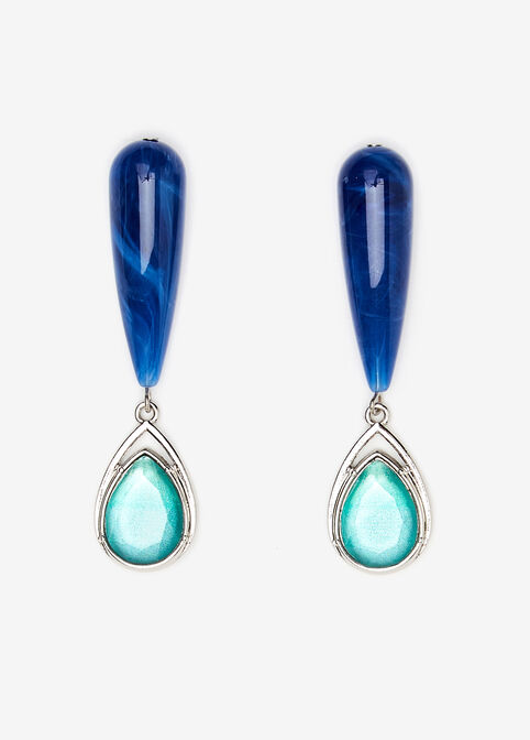 Ombre Bead & Teardrop Earrings, Turquoise Aqua image number 0
