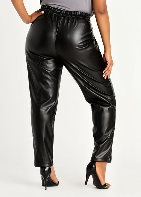 Faux Leather Skinny Trouser, Black image number 1