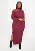 Plus Size Sweater Dress Ribbed Plus Size Knit Maxi Length Dress image number 0