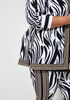 Zebra Print Stretch Knit Shirt, Black White image number 2