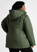 Quilted Faux Shearling Hooded Coat, Military Olive image number 1
