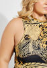 One Shoulder Printed Bodycon Dress, Black Combo image number 2