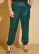Snake Effect Faux Leather Joggers, Green image number 2