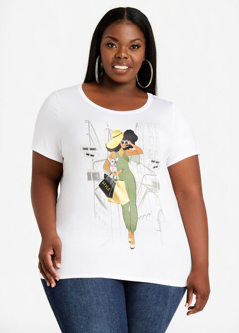 Glitter Diva Style Graphic Tee, White image number 0