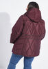 Quilted Hooded Puffer Coat, Mauve image number 1