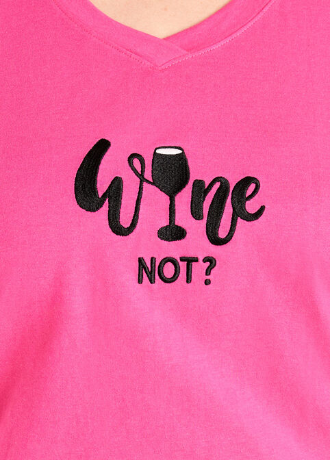Rene Rofe Wine Not Capris PJ Set, Fuchsia image number 1