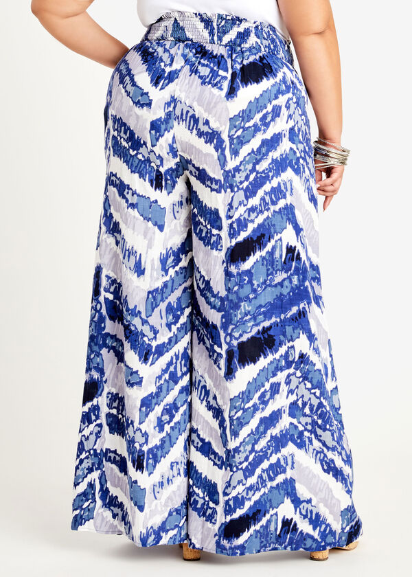 Abstract Print Wide Leg Pant, Sodalite image number 1