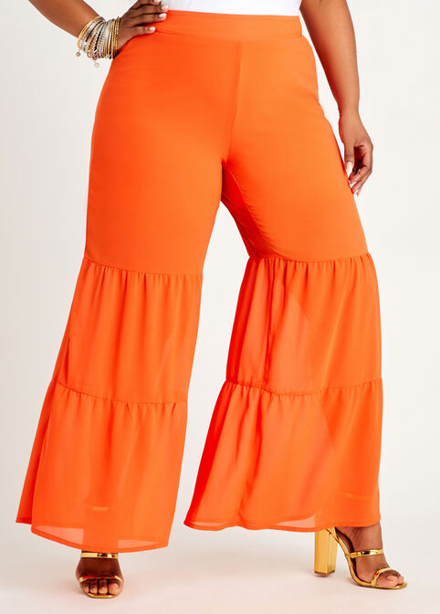 Tiered High Waist Wide Leg Pant, Koi image number 0