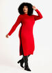Mock Neck Side Slit Bodycon Dress, Red image number 0