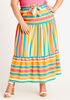 Tie Waist Stripe Maxi Skirt, Geranium Pink image number 0