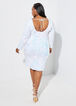Sequined Open Back Midi Dress, White image number 1
