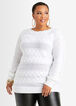 Cable Knit Boat Neck Sweater,  image number 0
