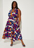 Printed Crepe Maxi Dress, Multi image number 0