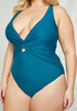 Nicole Miller Twisted Swimsuit, Green image number 2