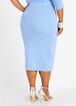 Dot Ruffle Mesh Trim Bodycon Skirt, Dusk Blue image number 1