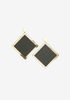 Gold Tone Diamond Drop Earrings, Black image number 0