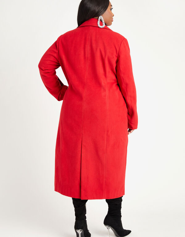 Faux Wool Coat, Red image number 1