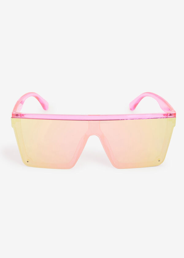 Pink Plastic Square Top Sunglasses, Flamingo image number 1