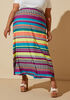 Striped Stretch Knit Maxi Skirt, Multi image number 3