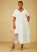 Fringed Linen Blend Maxi Dress, White image number 3