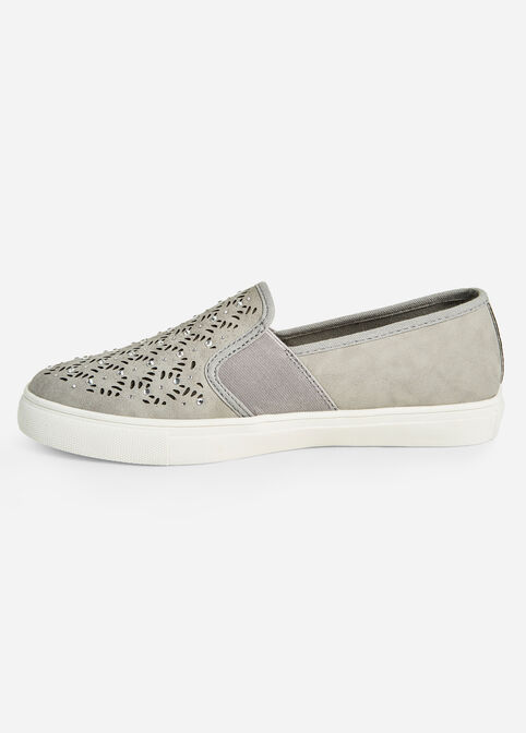 Sole Lift Wide Width Slip-Ons, Grey image number 1