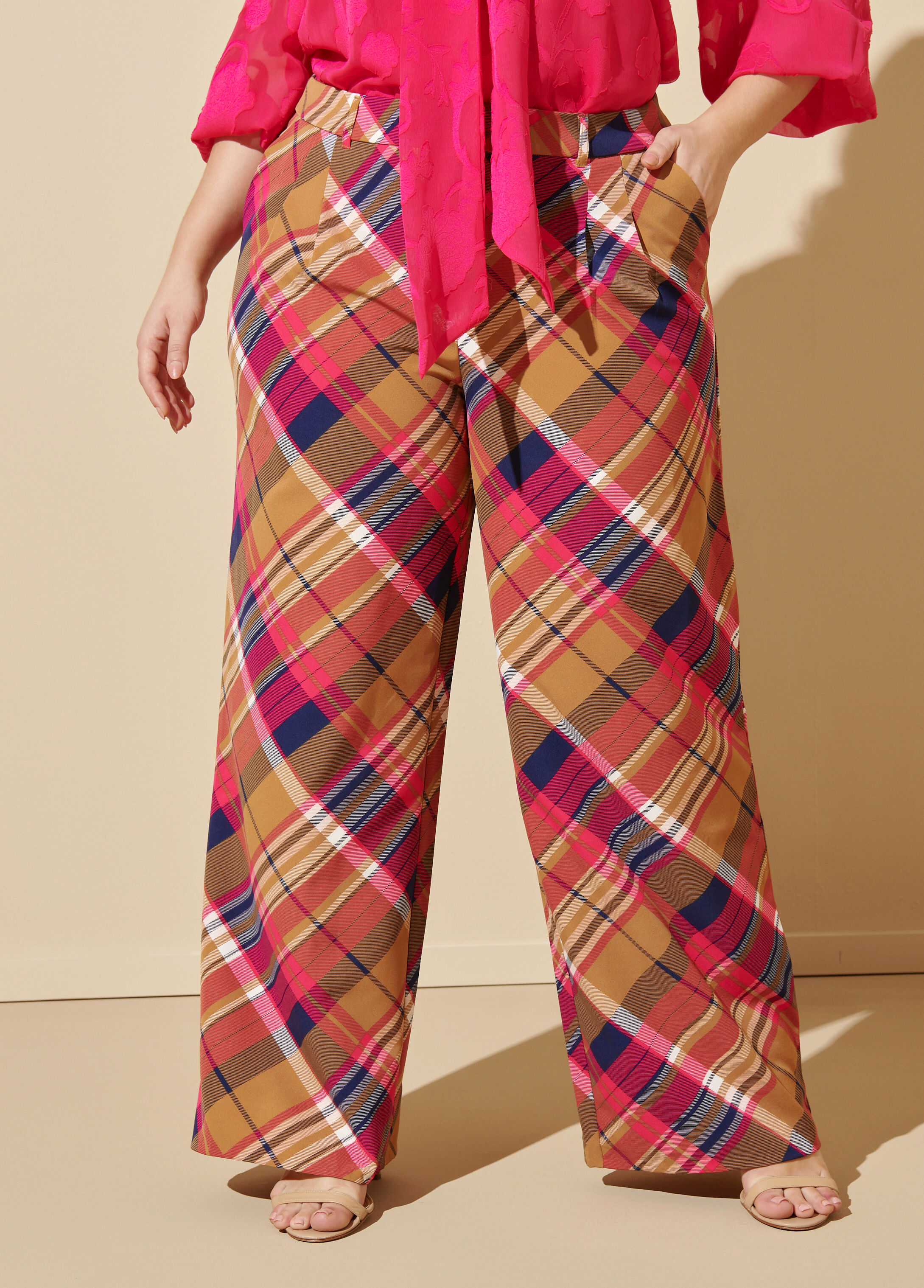 Plus Size Super Wide Leg Check Trousers  Nasty Gal