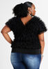 Ruffled Tulle Jersey Top, Black image number 1