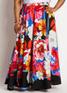 Floral High Rise Maxi Skirt, Flame Scarlet image number 0