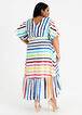 Stripe Mock Wrap Hi Low Maxi Dress, Multi image number 1