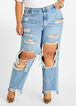 Plus Size Ripped Boyfriend Jeans Plus Size Flattering Denim For Women image number 0