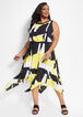 Belted Geo Asymmetric Dress, Buttercup image number 0