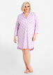 PJ Couture Button Up Sleepshirt, Medium Purple image number 0