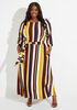 Striped Jersey Maxi Dress, Multi image number 0
