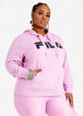 Plus Size FILA Curve Collection Logo Pullover Drawstring Active Hoodie image number 0