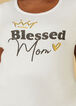 Blessed Mom Glittered Graphic Tee, White image number 2