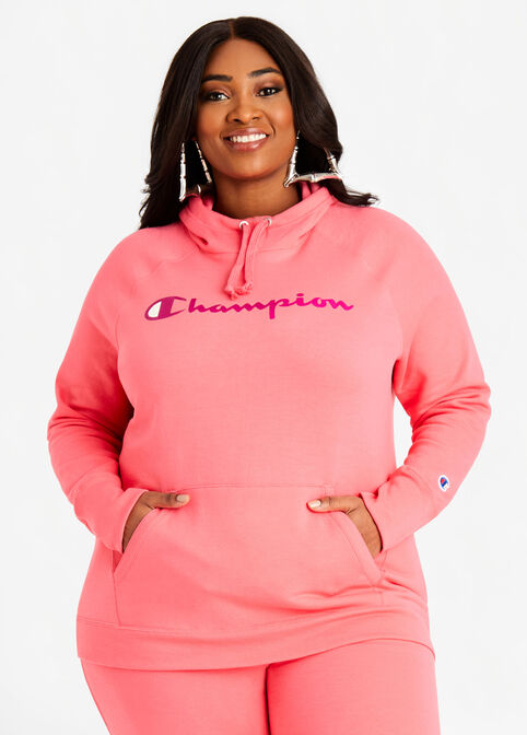 Plus Size Trendy Champion Logo Sweatshirt Hoodie Joggers 2pc Set image number 0