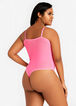 Neon Criss Cross Mesh Thong Bodysuit, Pink image number 1