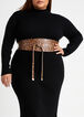 Animal Faux Leather Wrap Belt, Brown Animal image number 0