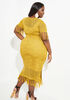 Tasseled Pointelle Knit Midi Dress, Nugget Gold image number 1