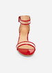 Clear Ankle Strap Wedge Sandal, Red image number 4