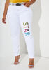 Star Embellished Skinny Jeans, White image number 0