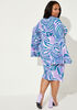 Swirl Print Textured Bodycon Dress, Multi image number 1