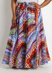 Belted Tie-Dye Flared Maxi Skirt, Multi image number 0