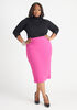 Stretch Crepe Pencil Skirt, Fuchsia Red image number 2