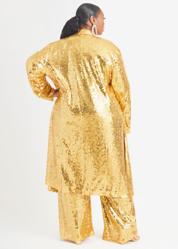 Sequined Mesh Jacket, Gold image number 1