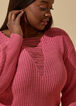 Distressed Ribbed Sweater, Pink Carnation image number 2