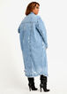 Distressed Denim Long Jacket, Medium Blue image number 1