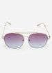 Silver Ombre Aviator Sunglasses, Silver image number 1