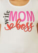 Wife Mom Boss Graphic Tee, White image number 2